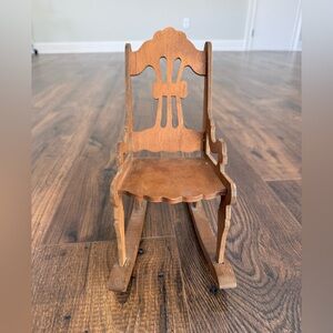Wooden Rocking Chair (Miniature for Play or Decor)